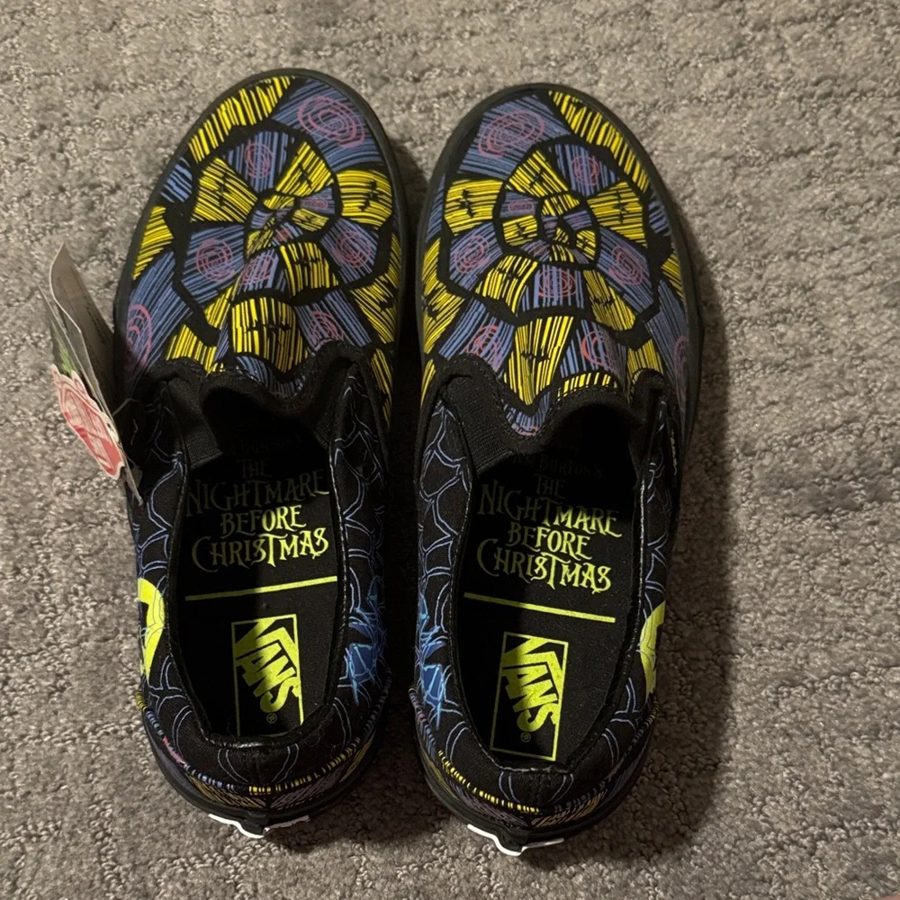Vans Nightmare Before Christmas Slip-On Sneakers - Black, Yellow, and Blue - Picture 1 of 3